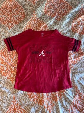 Women's Atlanta Braves Red Short-Sleeve Tee with Team A Logo